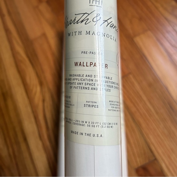 New Hearth & Hand Wall Paper Double Roll 56sqft per roll lot of Four Stripes - Picture 7 of 8